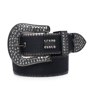 2022 Fashion Designer Belts Bb Belt Simon for Men Women Shiny Diamond Belt Black on Blue White Multicolour Rhinestone 61 Colors280I