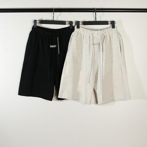 Hochwertige Designer-Shorts mit Beflockungsdruck. Reiner Baumwollstoff, einfarbig, Schwarzgrau, optional