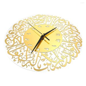 Väggklockor hemklocka akryl non ticking dekor nummer hushållsgåva Ramadan guld