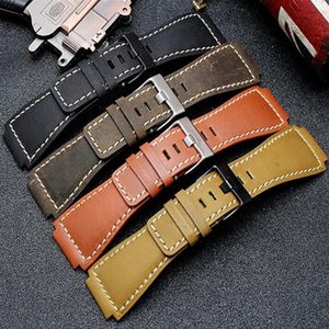 34 24mm Dışbükey Son İtalyan Buzağı Deri Deri İzle Band Bell Serisi BR01 BR03 Strap Sebbesi Bilezik Kemeri Ross Lastik Man T20282o