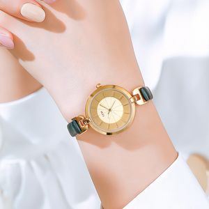 Frauen senior gefühl licht luxus einfache retro zifferblatt dünne freizeit gürtel wasserdichte quarzuhr montre de luxe geschenke A111