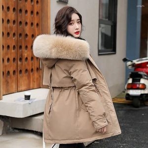 Trench da donna 2024 Autunno Inverno Moda Marrone Nero Caldo spesso piumino Cappotto da donna Oversize Vintage Luxury con cappuccio lungo Parka