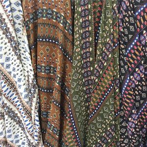 Ткань для одежды Tissus в стиле пэчворк, шифоновая рубашка в полоску с этническим геометрическим принтом, материал платья, подтяжки, бюстгальтер, юбка, ткани