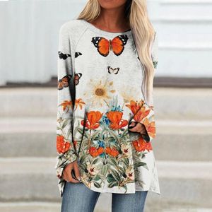 Autumn Oneck Butterfly 3D tryckt långärmad kvinnors avslappnade tröjor tshirts kvinna mode toppar t shirt kvinnliga tees kläder 240118