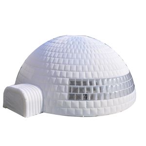 Toptan Özelleştirilmiş Beyaz 8m Dia Dev Hava Şişirilebilir Igloo Dome Çadır LED Aydınlatma Big Party 001 için 2doors