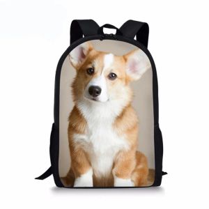 Carrier Cute Welsh Corgi Pembroke Dog Print School Bag for Boys Girls Kids Backpack Student Bookbags Children Backpack Casual School Bag