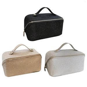 Sacos cosméticos essenciais de viagem para meninas bolsa de grande capacidade, produtos de higiene pessoal, acessórios para cabelo, viagem