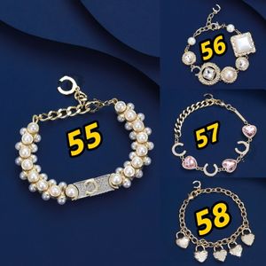 Parel Paars Kristal Hartvorm Armbanden Eenvoudig Ontwerp Bling Chain Bangle Valentijnsdag Verjaardag Gfts voor Vrouwen Mode-sieraden Doos + Geschenktasje