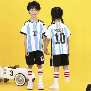 Sets/Suits Baby Kids Soccer Kit Fans Player Version Jerseys Boys Kits Men Womens Football Shirt Childrens Summer Clothes Sets Drop Del Dh0Mp