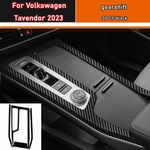 Car Interior Sticker Gear Box Protective Film For Volkswagen Tavendor 2023 Car Air Conditioner Sticker Carbon Fiber Black