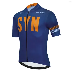 レーシングジャケットSyn Raudax Cycling Jersey Men 2024 Summer Anti-UV Shirts Sportable SportMTB自転車自転車服