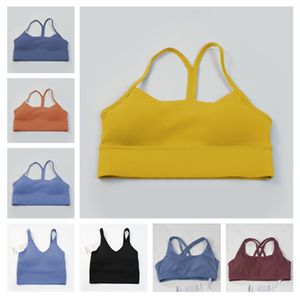 Ll kvinnors yogasträning Push Up Fitness Back Beauty Chest Pad Y-formad U-formad tvärs fast färgbh