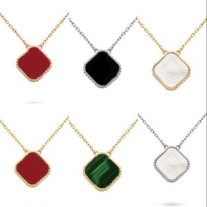 Plated gold necklaces clover designer necklace four leaf thin link chains for men vintage white red elegance Jewlery women love chain fashion beautiful ZB002 C23