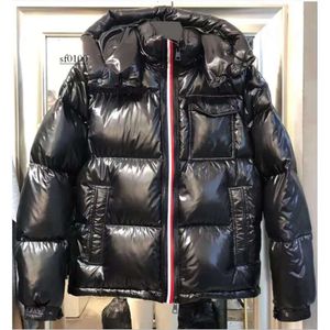 2024 jaqueta masculina para baixo montbeliar designer curto capuz casaco apliques zíper bolso zíper snap quente