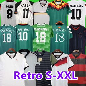 Germanys Vintage Soccer Jerseys 1990 1992 1994 1998 1988 Retro Littbarski Ballack Klinsmann Matthias Gotze Kalkbrenner 96 04 Matthaus Hassler Bierhoff Klose koszulka