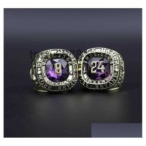 Cluster Rings 8 24 Bryant Basketball National Team Champions Championship Ring with Wooden Box Souvenir Men Fan Gift 2023 Wholesale Dhewn HBYL