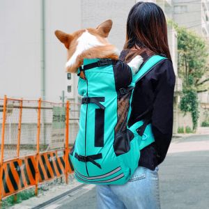 Taşıyıcı Pet Sırt Çantaları Köpek Taşıyıcı Çanta Küçük Orta Köpekler için Corgi Bulldog Backpack Yansıtıcı Açık Seyahat Çantaları Evcil Hayvan Ürünleri