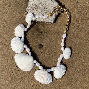 Halsband lady gåva sötvatten pärla cowry skal halsband mode halsband för kvinnor flickor nya trendfestgåvor smycken 2023 tillbehör