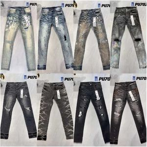 Modemän rivar utrikeshandel ljusblå jeans skarv designer motorcykel rida cool smal stretch lila kvinnors rock väckelse alfabet byxor