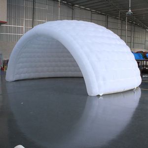 Toptan tanıtım kanopisi şişme hava kubbesi Led ışıkları ile beyaz igloo düğün pub sahne çadır fuarı için