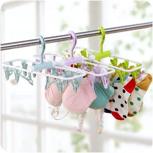 Hooks Creative Cloth Drying Racks Multifunktionella dagliga användar Hushållsvaror Enkelt rack Portable Folding Hanger Clip Travel Friendly