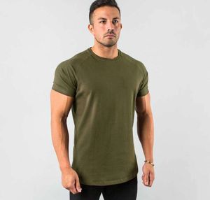 Men's T-Shirts New Stylish Plain Tops Fitness Mens T Shirt Short Sleeve Muscle Joggers Bodybuilding Tshirt Male Gym Clothes Slim Fit Tee Summer top