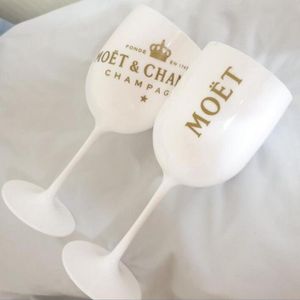 2PCSプラスチックワインパーティーホワイトシャンパングラスMOETワインMOET Glass28R