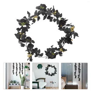 Decorative Flowers Black Rose Vine Simulation Plant Roses Hanging Decor Artificial Plants Rattan Party European And American Household