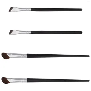 Makeup Brushes 4 Pcs Nose Shadow Brush Concealer Under Eye Horse Hair Eyeliner Applicator Tool