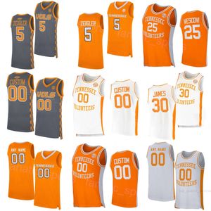 University Basketball 25 Santiago Vescovi Jersey Tennessee Volunteers College 3 Dalton Knecht 30 James 2 Gainey 0 Jonas Aidoo 15 Jahmai Mashack 5 Zakai Zeigler