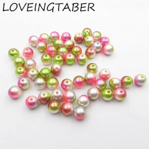 Grânulos (escolha o tamanho primeiro) 6mm/8mm/ 10mm/12mm hotpink/verde/marrom (como imagem) imitação de pérolas acrílicas para colar infantil diy