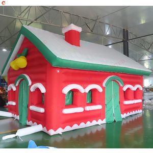 10x5x4 mH (33x16,5x13,2 piedi) Con ventilatore Porta libera Nave Attività all'aperto Bambini Divertente Far saltare in aria Figura di Babbo Natale Casa di Natale gonfiabile portatile per la decorazione di Natale