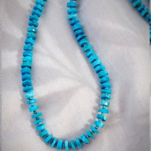 Torques High Grade Natural Turquoise Bead Necklace For Ladies Womens Fashion Exquisite Knot the Rope Chain Daily Wedding Party Jewelry