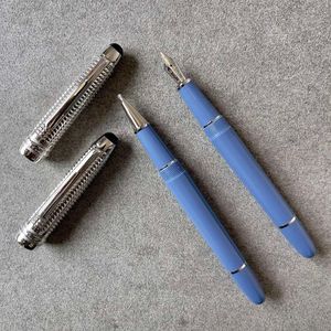 Caneta luxuosa Monte Blue Meisters 145 Blue Sier Clip Roller Fountain Pens para escrever presente com número de série