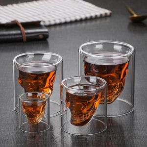 Skull Head Shot Glass Fun Creatal Party Crystal Party Wine Cup Transparent Vodka Beer Steins Halloween Puchar nowości