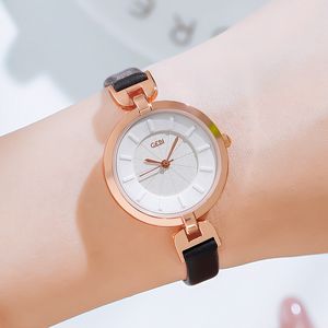 Женские модные повседневные простые водонепроницаемые кварцевые часы в стиле ретро с большим циферблатом и тонким ремешком