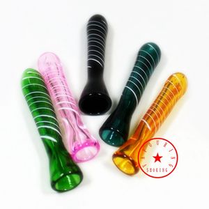 Mais recente Pyrex Grosso Tubos De Vidro Herb Tabaco Filtro Handpipes Chifre Cone Cigarro Cigarro Titular Dicas Portátil Fumar Catcher Taster Bat One Hitter Hand Tube DHL