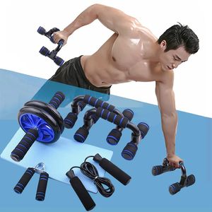 6Pcs Abdominal Wheel Combination Fitness Equipment Blue Set 5-In-1 Multifunctional Push-Up Bracket Home Fitness Equipment 240123