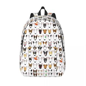 Przewoźnik wielo bybki powtórz plecaki płótno dla kobiet Waterproof School College Dog Lover Bull Terrier Bag Druku