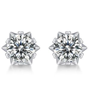 Passed Diamond Test Men Women D Color 0.5ct 1ct Moissanite Earrings 925 Sterling Silver Gold Plated Bling Diamond Studs Earrings Nice Gift