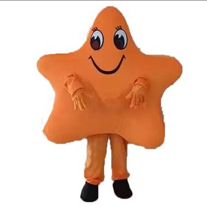 2024 Shiny Orange Star Head Costume della mascotte Personaggio a tema dei cartoni animati Carnevale Unisex Halloween Carnevale Adulti Festa di compleanno Fancy Outfit per Uomo Donna