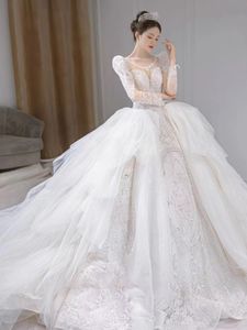 2024 Luxurious Crystal Wedding Dresses Ball Gown wed dress bridal gown blingbling Beading Pearls Sequined Lace vestidos de novia Custom Made Bride robes de mariee