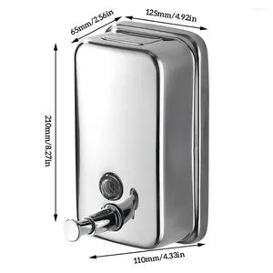 Liquid Soap Dispenser Wall Mounted Handwash Office Kitchen Bathroom Washroom Lavatory Stainless Steel Manual Press Shower Gel