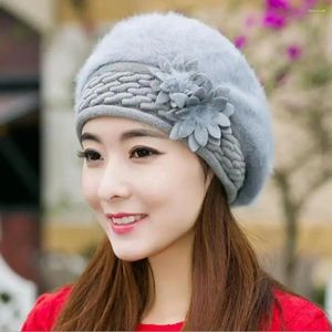 Berets Arrival Elegant Women Knitted Hats Fur Cap Autumn Winter Hat Ladies Female Fashion Skullies Beret