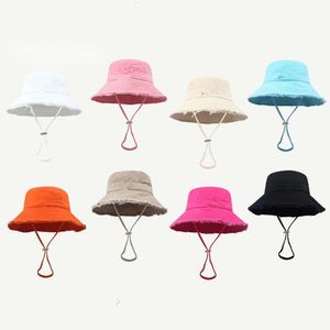 Sombrero de cubo de diseñador Sombreros de casqueta para mujeres Sombreros de paja Sombrero de pescador sólido de alta calidad Protector solar al aire libre casual Sombreros de diseñador de moda de ala ancha grande Salvado de lujo