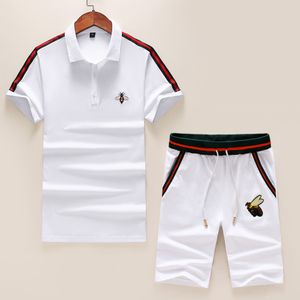 AAA+ Tute firmate Polo con ape ricamata T-shirt + pantaloncini Abbigliamento da uomo/donna Cuciture a colori Stampa Camicia Abito Pantaloncini casual T-shirt da spiaggia corta Polo Set di lusso