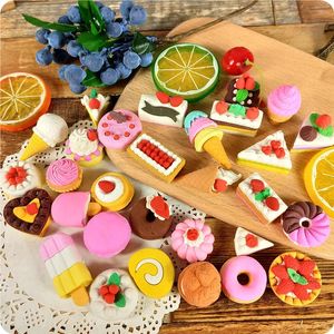 25 PCS Creative Cake Dessert Snack Gumer Niezależne opakowanie Odłączona gumowa nagroda studencka Hurtowa artykułowa 240124