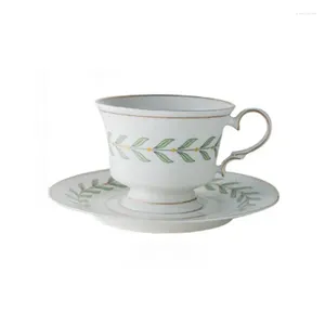 Чашки, блюдца, золотой чай, послеобеденный стиль, край и вода, европейские керамические кружки с кофейным блюдцем, винтажная кружка, дизайн набора