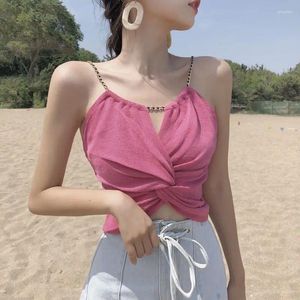 Frauen Tanks Frauen Sexy Crop Weste 2024 Sommer Schlank Nabel Ausgesetzt Camis Tank Tops Weibliche Top Damen Hemd Valentinstag kleidung