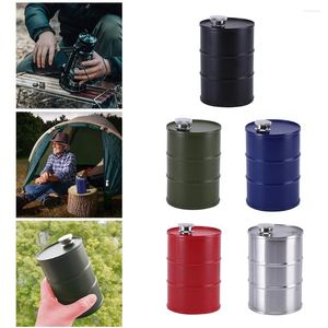 Hip Flasks Mini Flask Sake Cup Stainless Steel Alcohol Vodka Bottle Cylindrical Portable For Travel Outdoor Camping Mens Gift